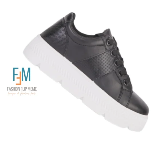 New! Textured Laser-Cut Lace-Up Platform Sneakers Women's 10M BLACK Or BRONZE - Picture 4 of 6